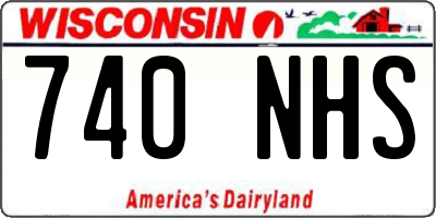 WI license plate 740NHS