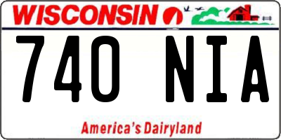 WI license plate 740NIA