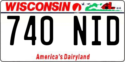 WI license plate 740NID