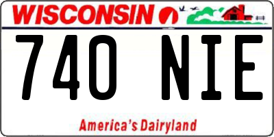WI license plate 740NIE
