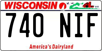 WI license plate 740NIF