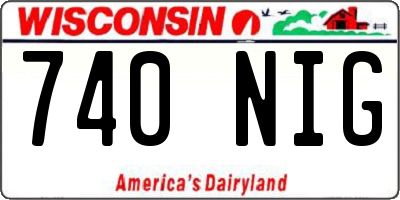 WI license plate 740NIG