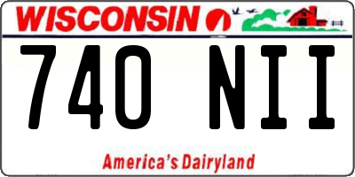 WI license plate 740NII