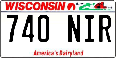 WI license plate 740NIR