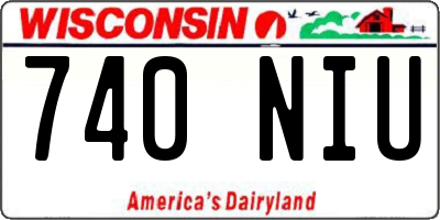 WI license plate 740NIU