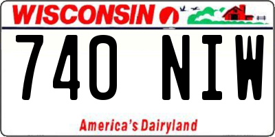 WI license plate 740NIW