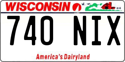 WI license plate 740NIX