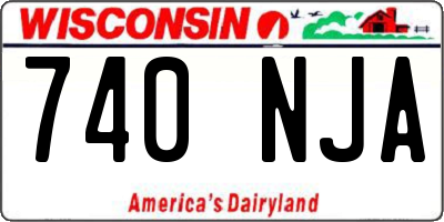 WI license plate 740NJA