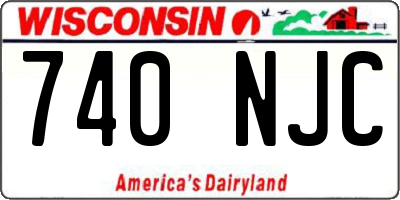 WI license plate 740NJC