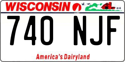 WI license plate 740NJF