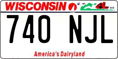 WI license plate 740NJL