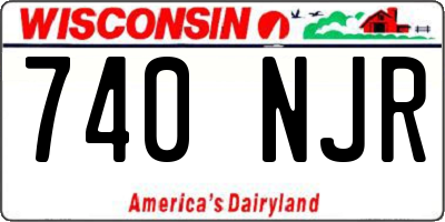 WI license plate 740NJR