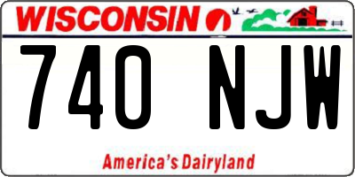 WI license plate 740NJW