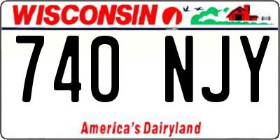 WI license plate 740NJY