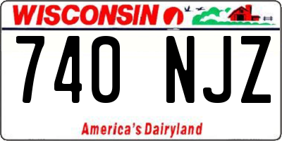 WI license plate 740NJZ