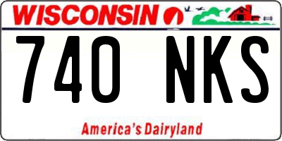 WI license plate 740NKS