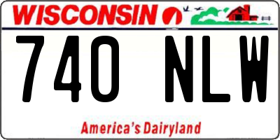 WI license plate 740NLW