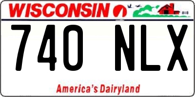 WI license plate 740NLX
