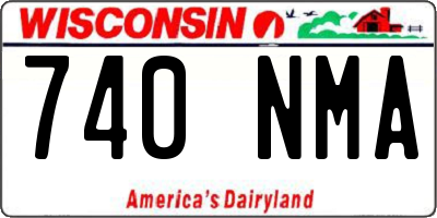 WI license plate 740NMA