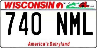 WI license plate 740NML