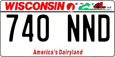 WI license plate 740NND