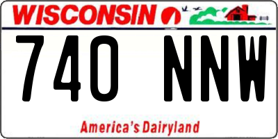 WI license plate 740NNW