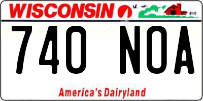 WI license plate 740NOA