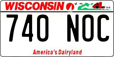 WI license plate 740NOC