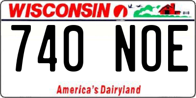 WI license plate 740NOE