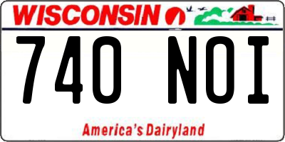 WI license plate 740NOI