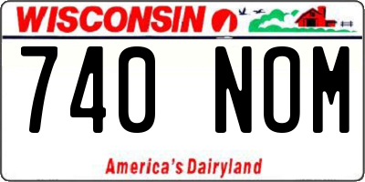 WI license plate 740NOM