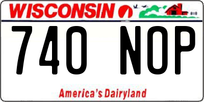 WI license plate 740NOP