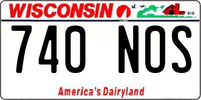 WI license plate 740NOS