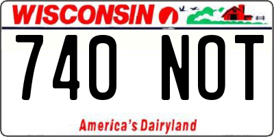 WI license plate 740NOT