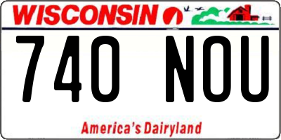 WI license plate 740NOU