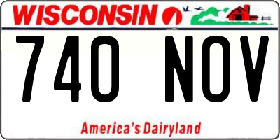 WI license plate 740NOV