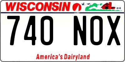 WI license plate 740NOX