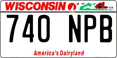 WI license plate 740NPB