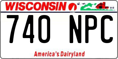 WI license plate 740NPC