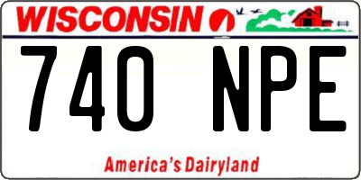 WI license plate 740NPE