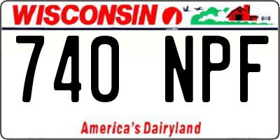 WI license plate 740NPF