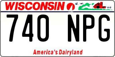 WI license plate 740NPG