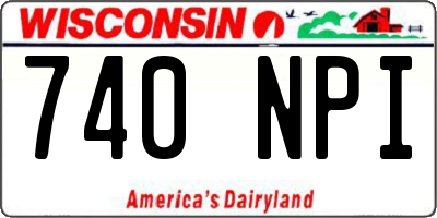 WI license plate 740NPI
