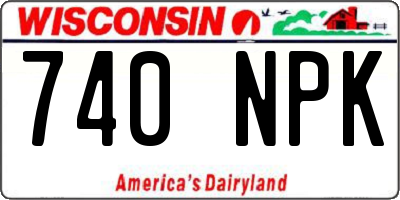 WI license plate 740NPK