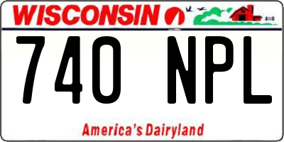 WI license plate 740NPL