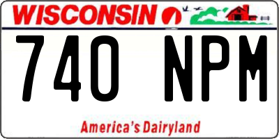 WI license plate 740NPM