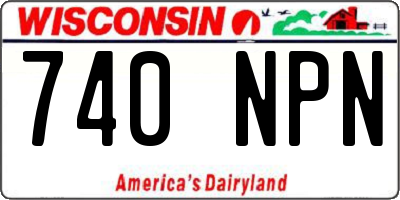 WI license plate 740NPN