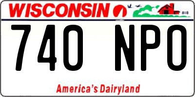 WI license plate 740NPO
