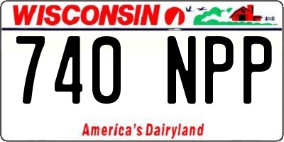 WI license plate 740NPP