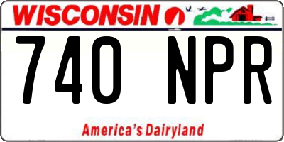 WI license plate 740NPR